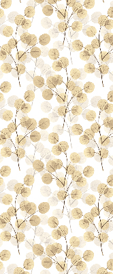 Blackout roller blind for window yellow branches pattern
