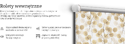 Blackout roller blind for window yellow branches pattern