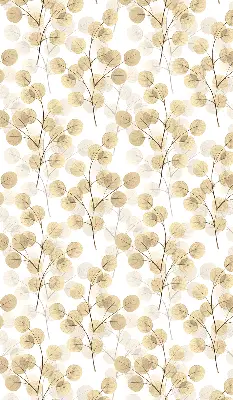 Blackout roller blind for window yellow branches pattern