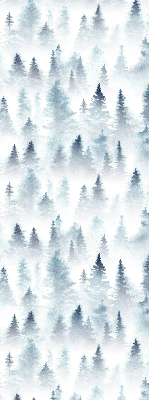 Fabric roller blind for window Forest in the fog