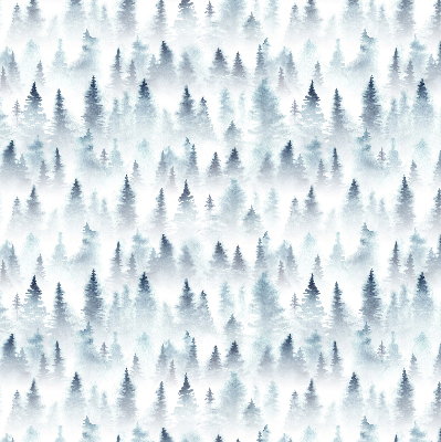Fabric roller blind for window Forest in the fog