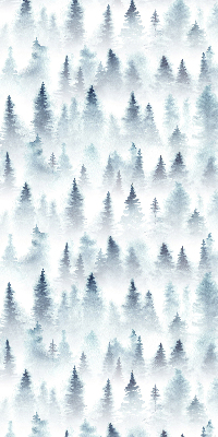 Fabric roller blind for window Forest in the fog
