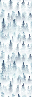Fabric roller blind for window Forest in the fog