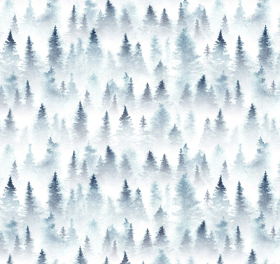 Fabric roller blind for window Forest in the fog