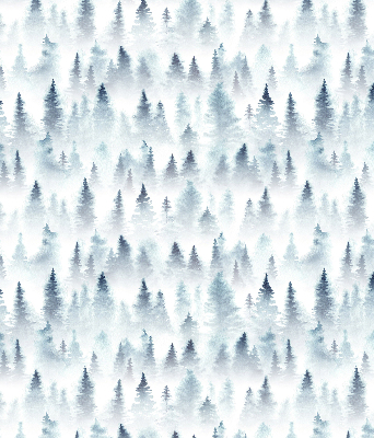 Fabric roller blind for window Forest in the fog
