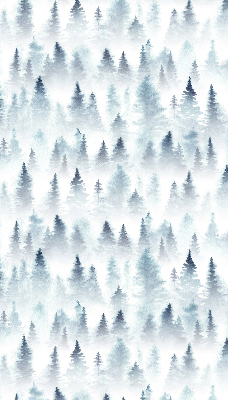 Fabric roller blind for window Forest in the fog