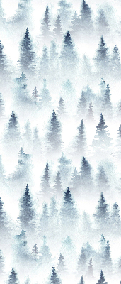 Fabric roller blind for window Forest in the fog