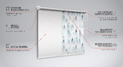 Fabric roller blind for window Forest in the fog