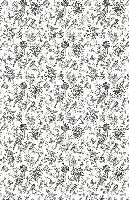 Blackout roller blind Drawn birds and plants