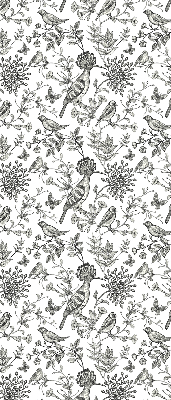 Blackout roller blind Drawn birds and plants