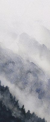 Blackout roller blind for window Misty mountains
