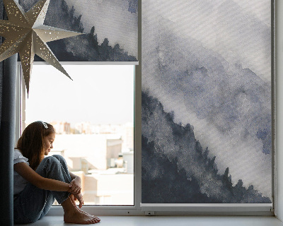 Blackout roller blind for window Misty mountains
