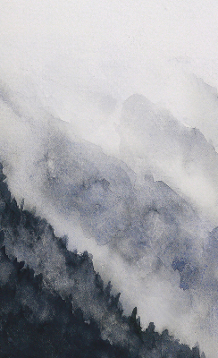 Blackout roller blind for window Misty mountains