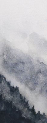 Blackout roller blind for window Misty mountains