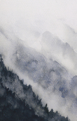 Blackout roller blind for window Misty mountains