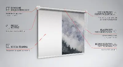 Blackout window roller blind misty mountains design