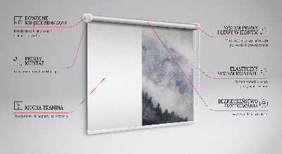 Blackout roller blind for window Misty mountains