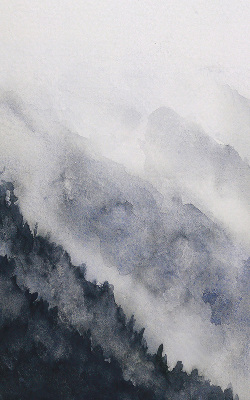 Blackout roller blind for window Misty mountains