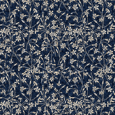 Fabric roller blind for window Flowers