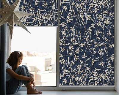 Fabric roller blind for window Flowers