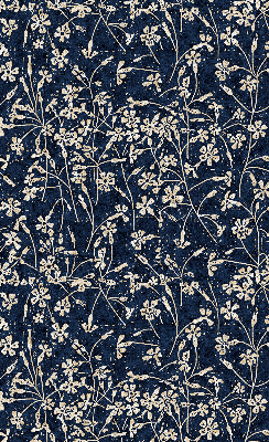 Fabric roller blind for window Flowers