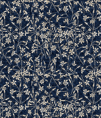 Fabric roller blind for window Flowers