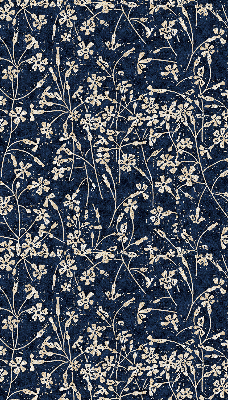 Fabric roller blind for window Flowers