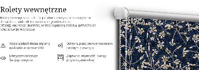 Fabric roller blind for window Flowers