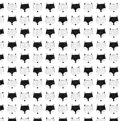 Blackout roller blind for window Drawn fox heads