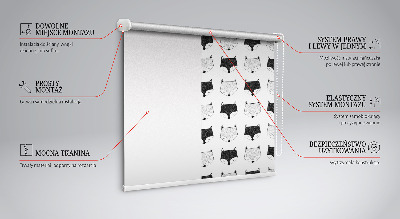 Blackout roller blind for window Drawn fox heads