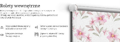 Blackout roller blind Pink flowers