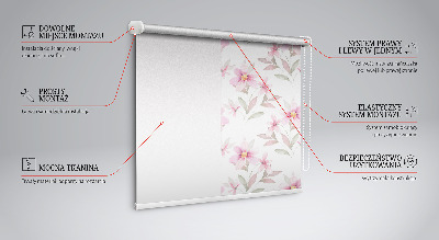 Blackout roller blind Pink flowers