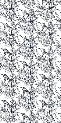 Blackout roller blind for window Drawn flowers