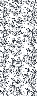 Blackout roller blind for window Drawn flowers
