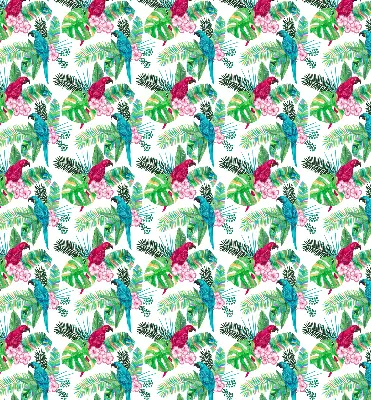 Fabric roller blind for window with parrot pattern