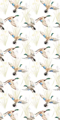 Blackout roller blind flying ducks print