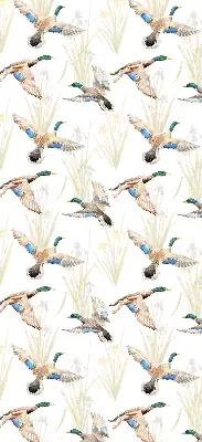 Blackout roller blind flying ducks print