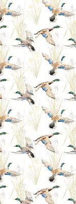 Blackout roller blind flying ducks print