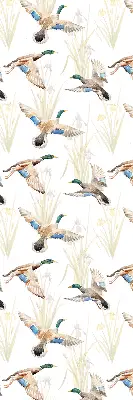 Blackout roller blind flying ducks print