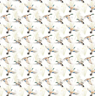 Blackout roller blind flying ducks print