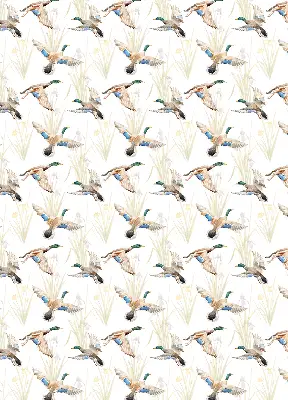 Blackout roller blind flying ducks print