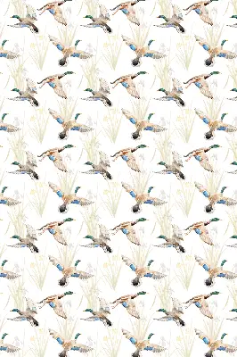 Blackout roller blind flying ducks print