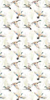 Blackout roller blind flying ducks print