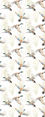 Blackout roller blind flying ducks print