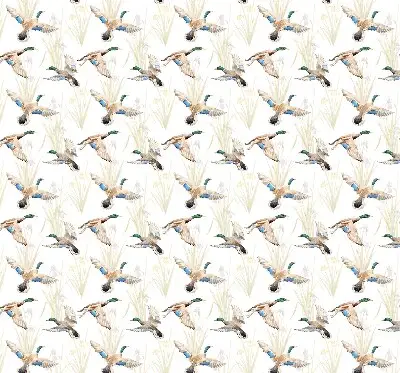 Blackout roller blind flying ducks print