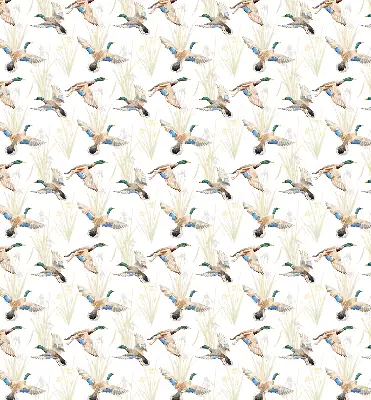 Blackout roller blind flying ducks print