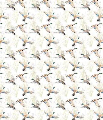 Blackout roller blind flying ducks print