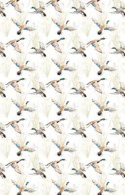 Blackout roller blind flying ducks print