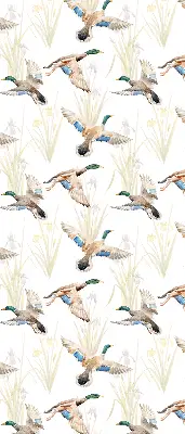 Blackout roller blind flying ducks print
