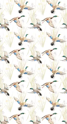 Blackout roller blind flying ducks print